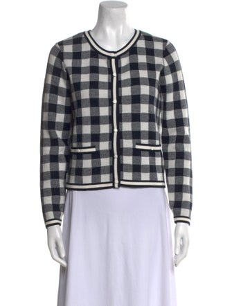 Claudie Pierlot Wool Plaid Print Sweater
