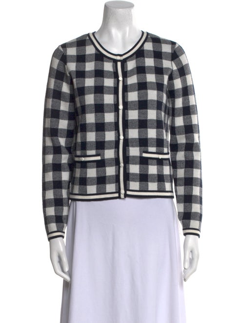 Claudie Pierlot Wool Plaid Print Sweater