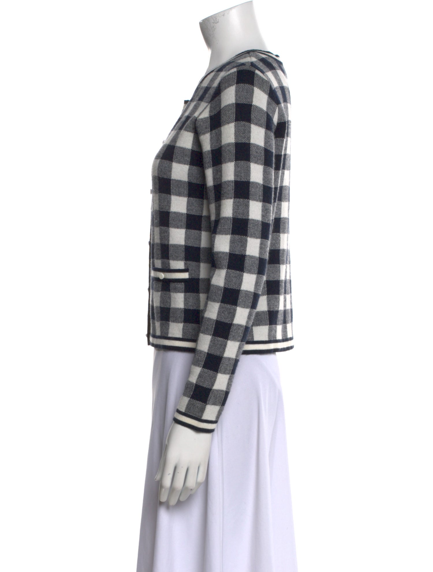 Claudie Pierlot Wool Plaid Print Sweater