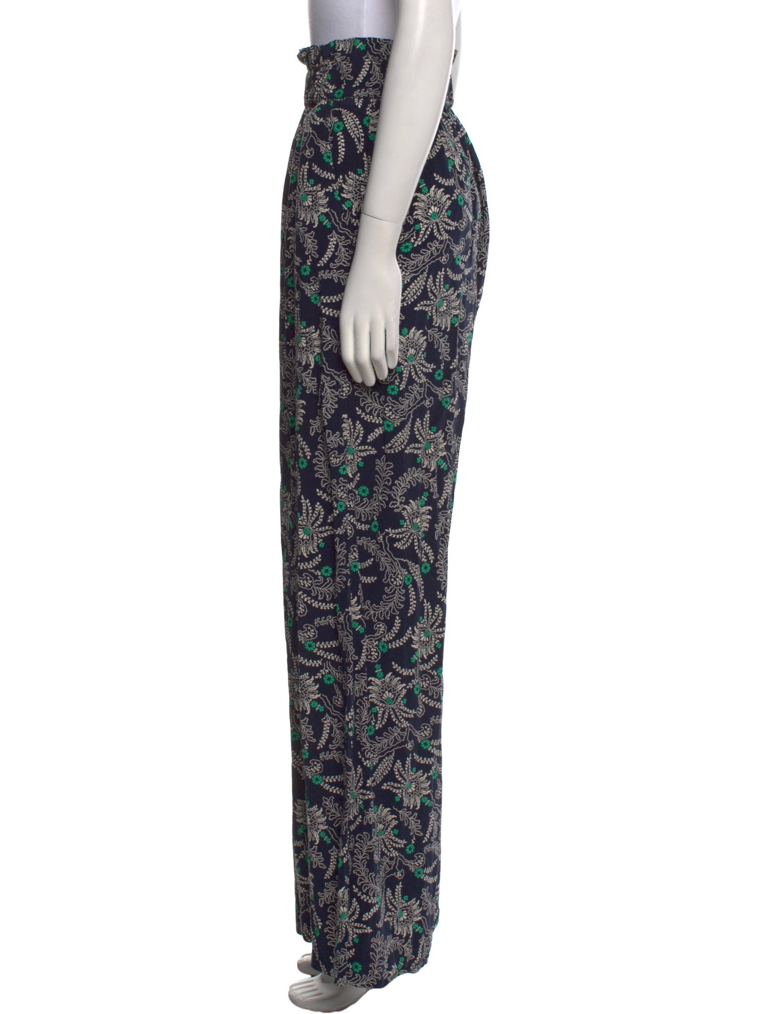 Claudie Pierlot Floral Print Wide Leg Pants