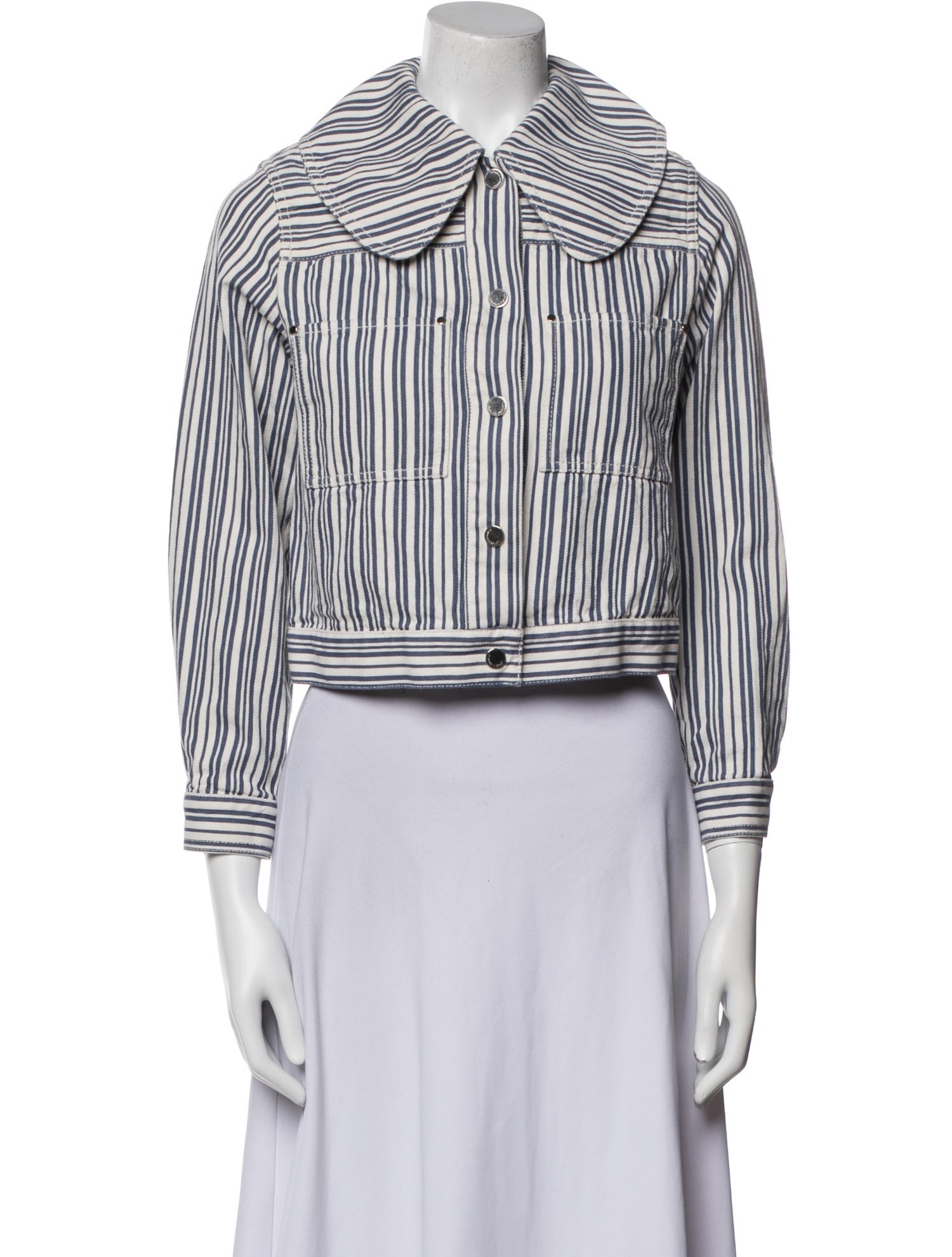 Claudie Pierlot Striped Biker Jacket