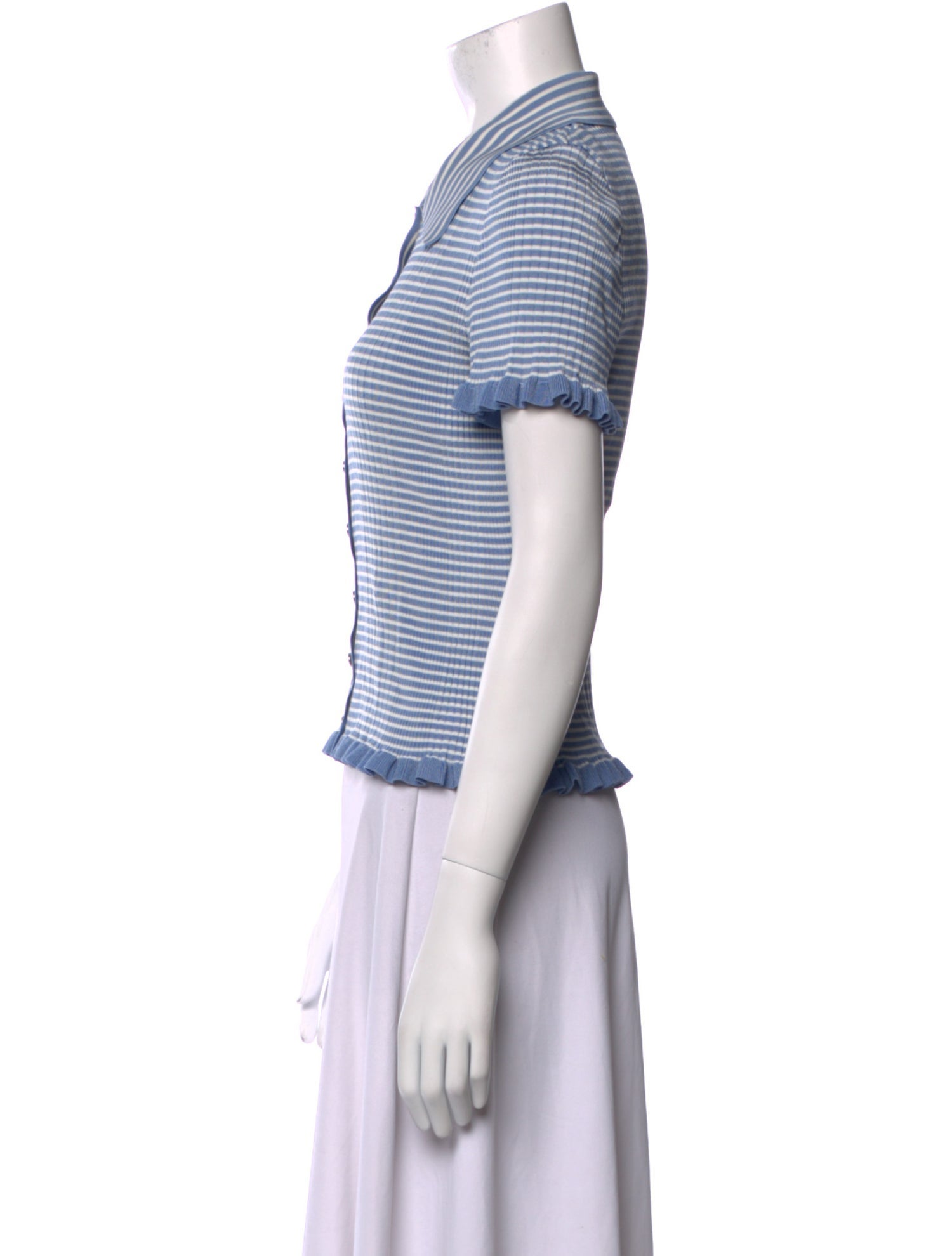 Claudie Pierlot Striped Short Sleeve Polo