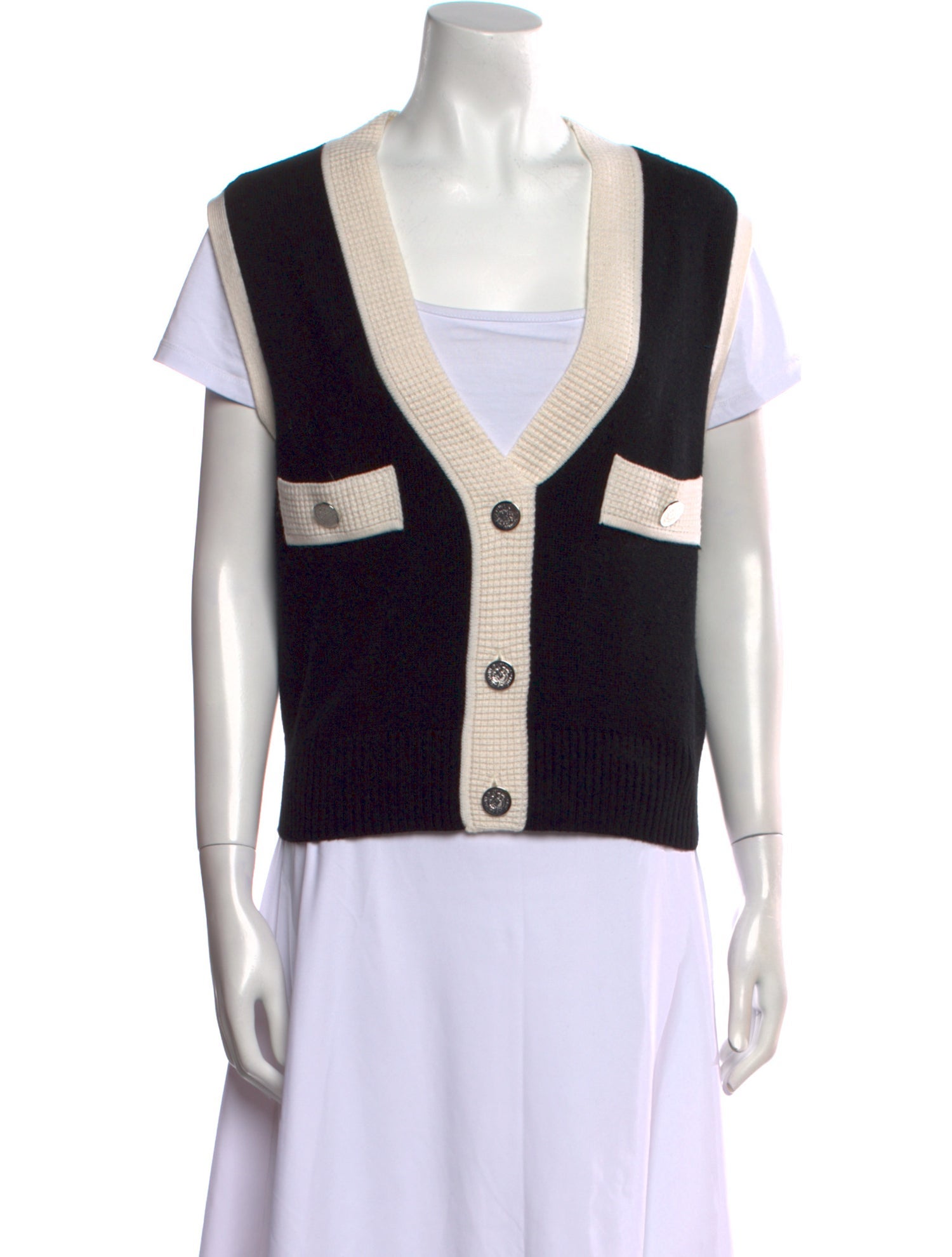 Claudie Pierlot Wool Colorblock Pattern Sweater