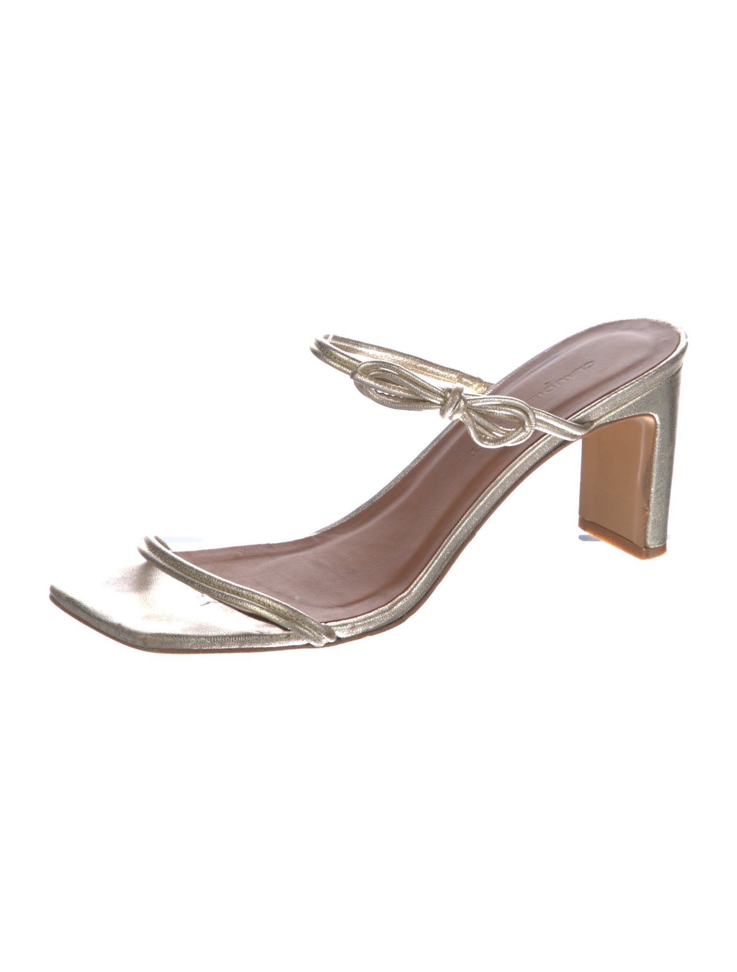 Claudie Pierlot Leather Bow Accents Slides