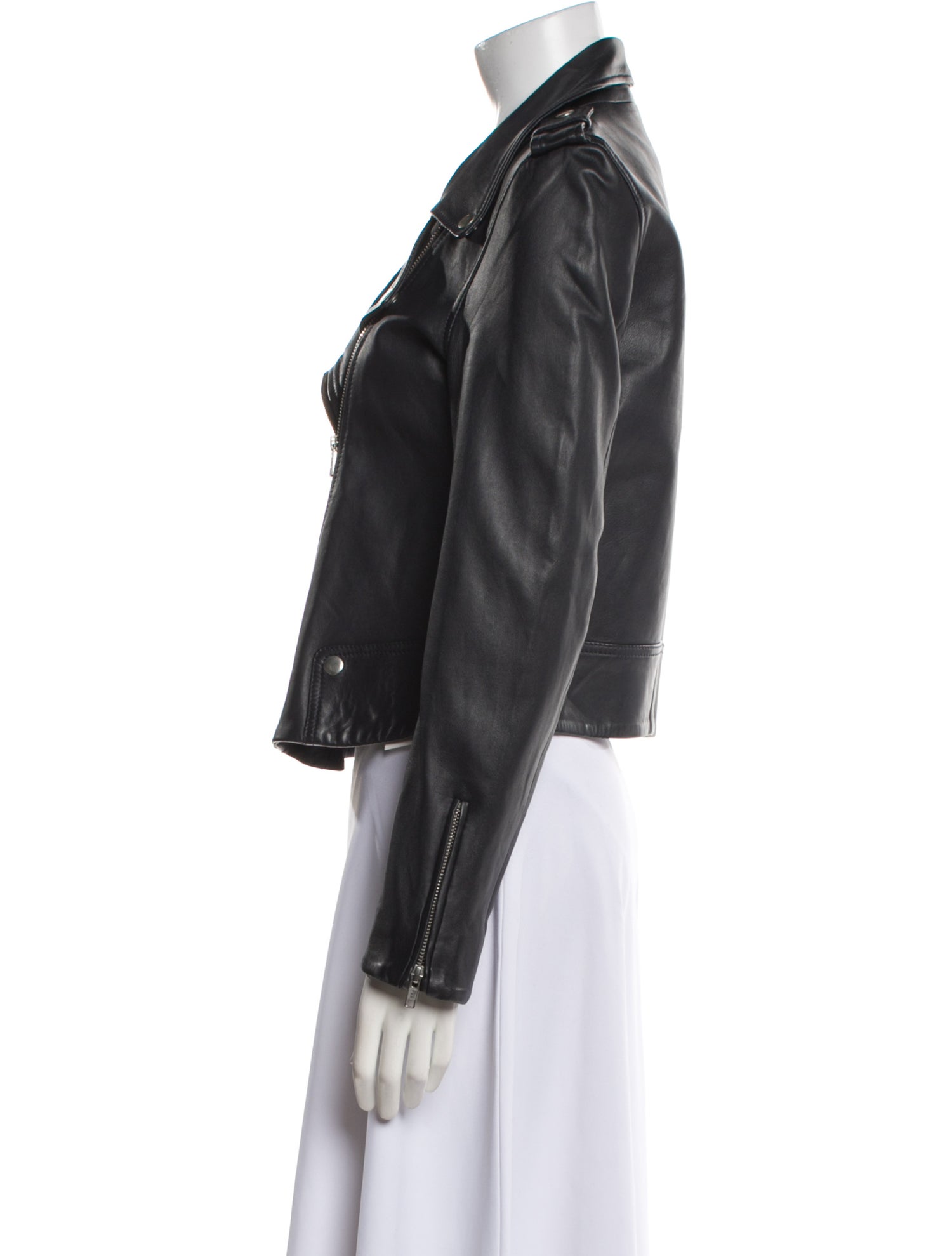 Claudie Pierlot Lamb Leather Biker Jacket