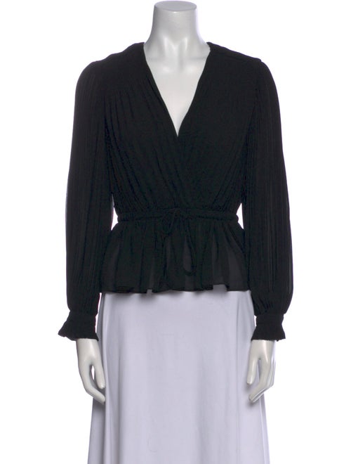 Claudie Pierlot V-Neck Long Sleeve Crop Top