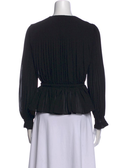 Claudie Pierlot V-Neck Long Sleeve Crop Top