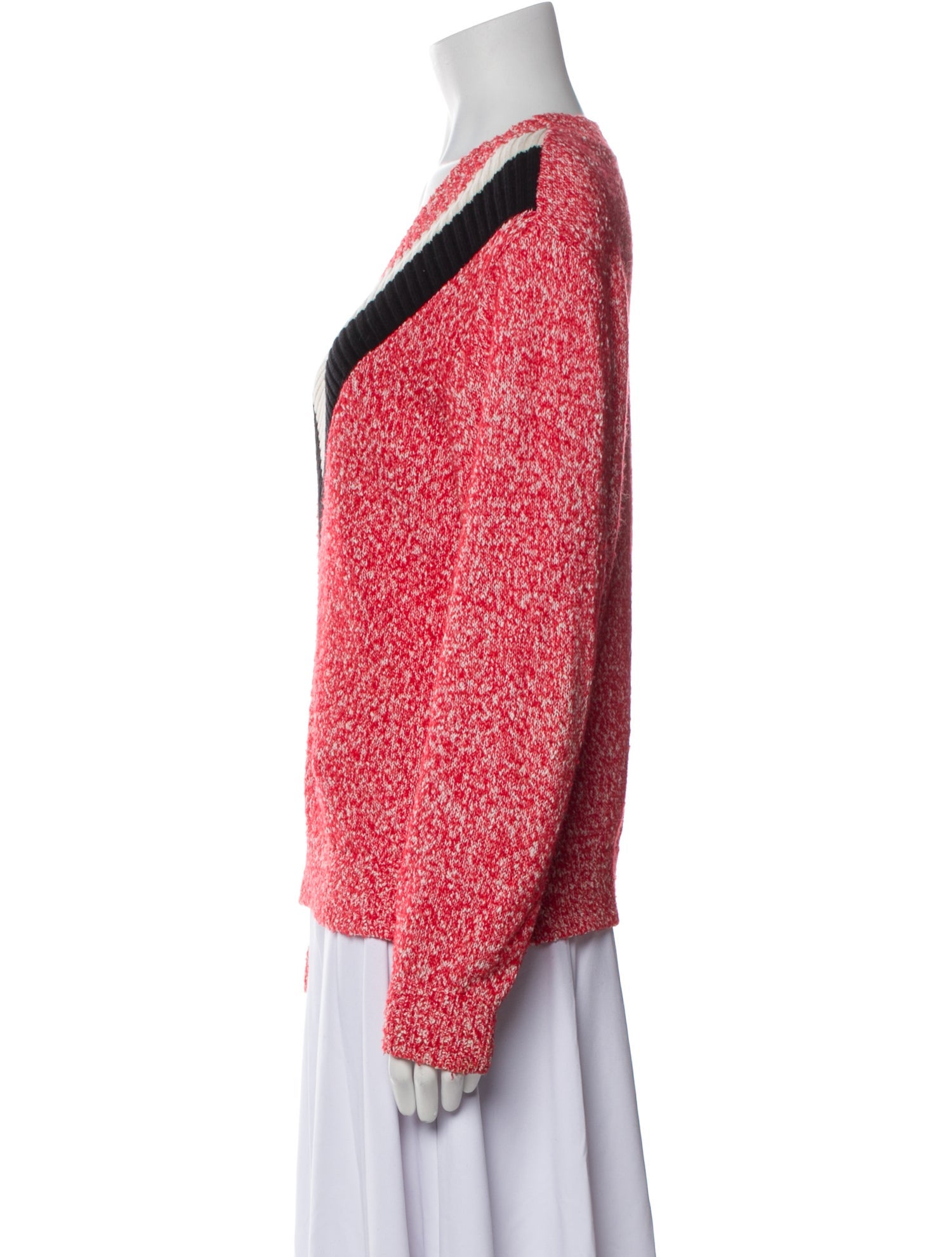 Claudie Pierlot Colorblock Pattern V-Neck Sweater