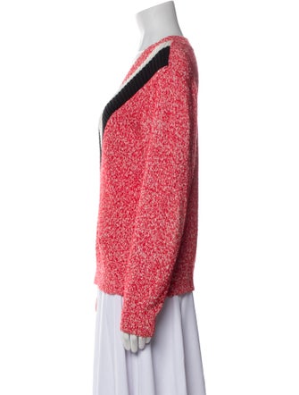 Claudie Pierlot Colorblock Pattern V-Neck Sweater