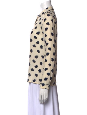 Claudie Pierlot Silk Printed Button-Up Top