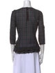Claudie Pierlot Plaid Print Scoop Neck Top