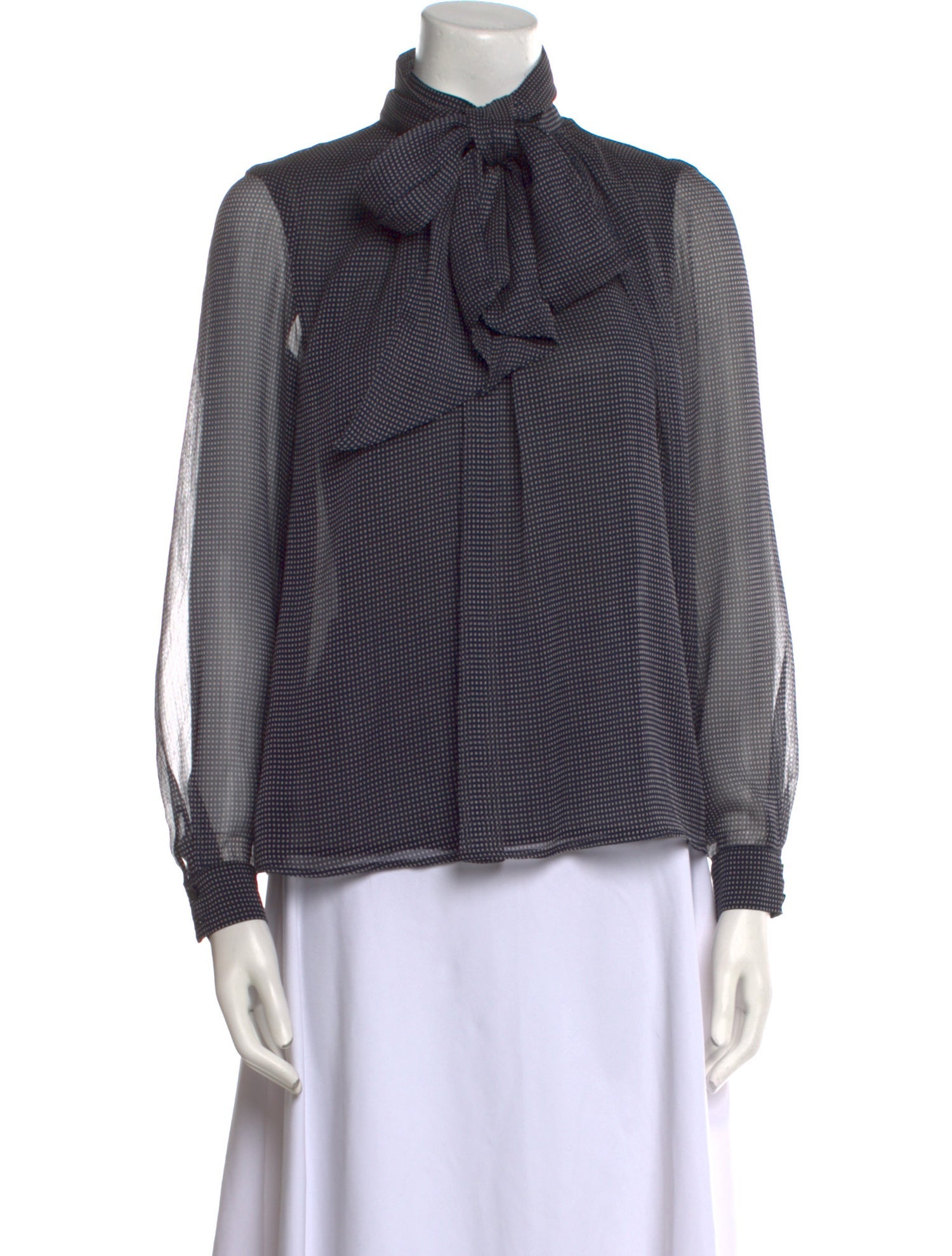 Claudie Pierlot Plaid Print Mock Neck Blouse w/ Tags