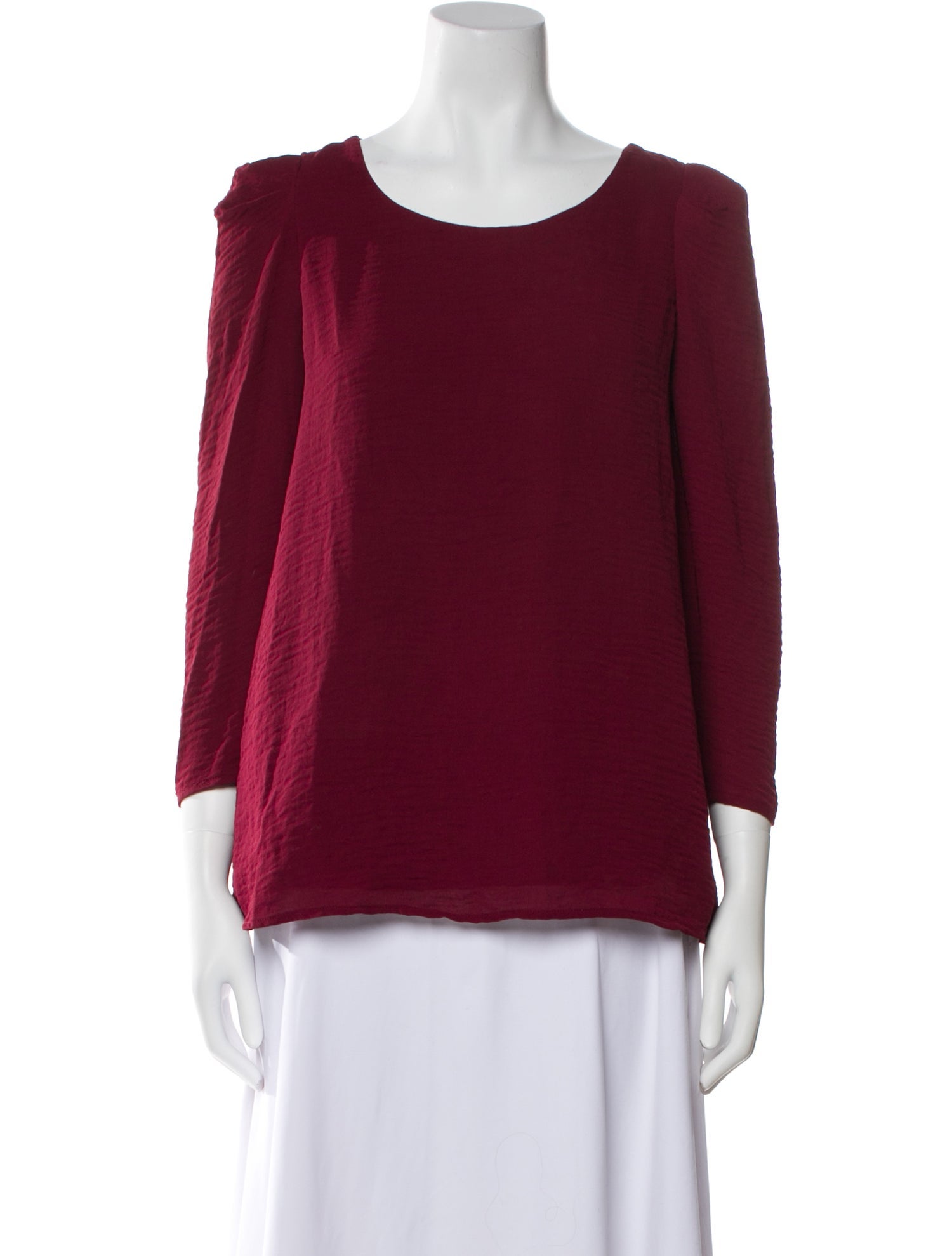 Claudie Pierlot Scoop Neck Three-Quarter Sleeve Blouse