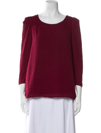 Claudie Pierlot Scoop Neck Three-Quarter Sleeve Blouse