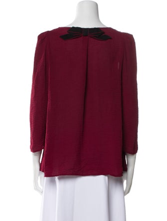 Claudie Pierlot Scoop Neck Three-Quarter Sleeve Blouse