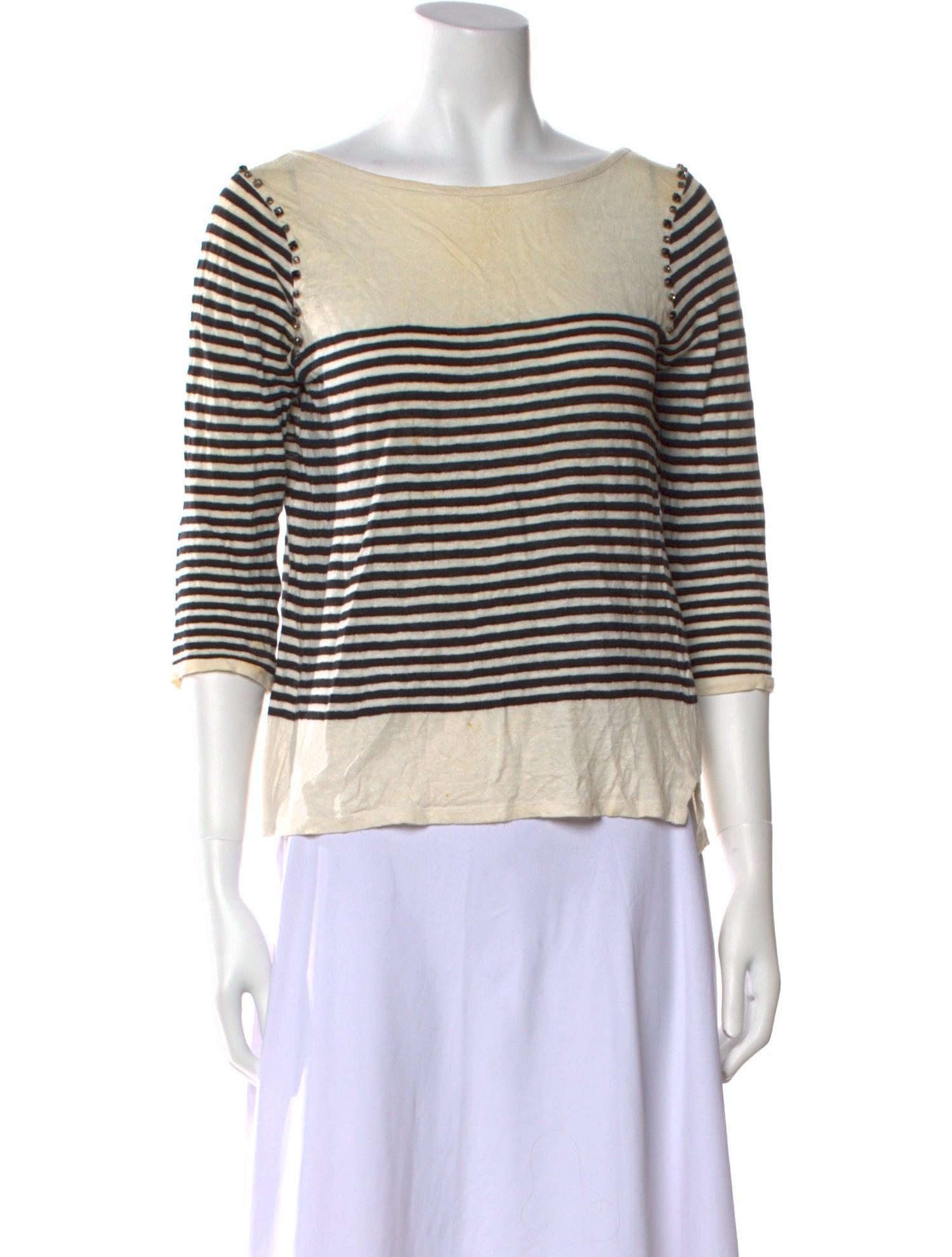 Claudie Pierlot Linen Striped Sweater