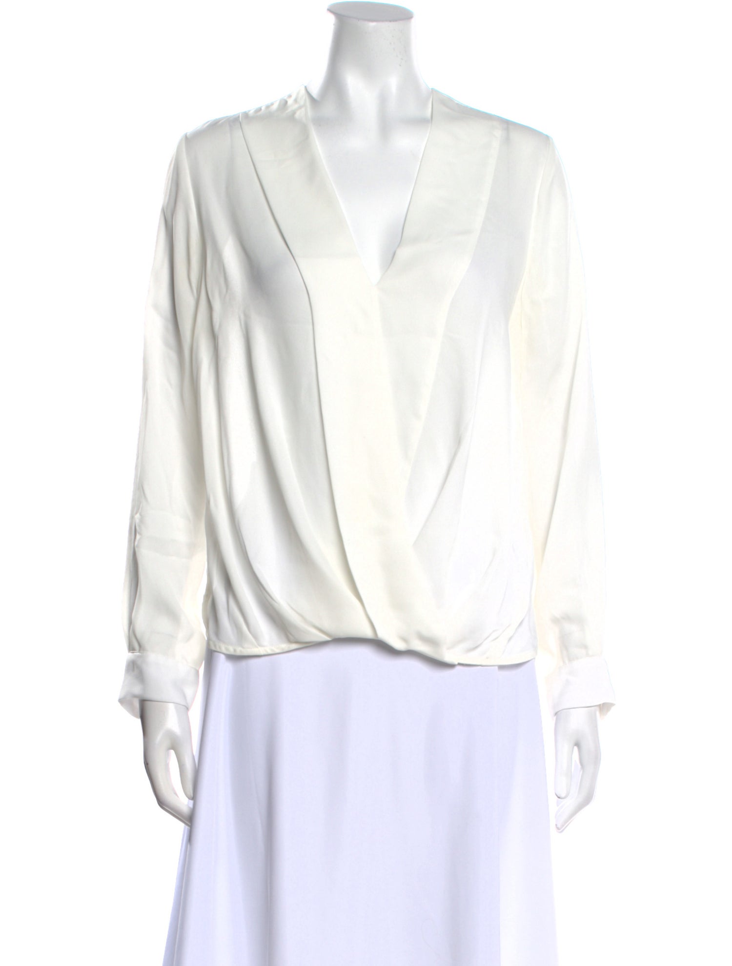 Claudie Pierlot V-Neck Long Sleeve Blouse