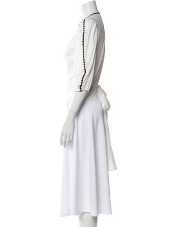 Claudie Pierlot V-Neck Three-Quarter Sleeve Crop Top