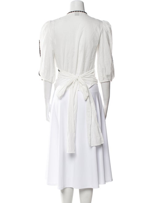 Claudie Pierlot V-Neck Three-Quarter Sleeve Crop Top