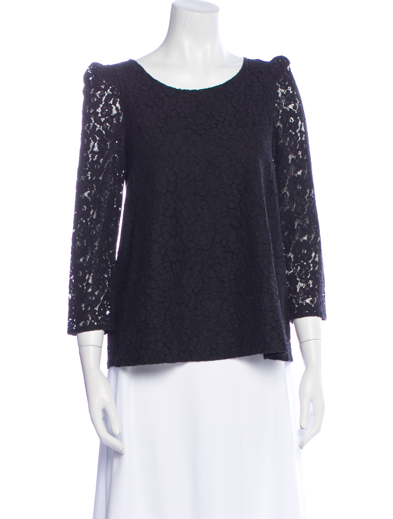 Claudie Pierlot Lace Pattern Scoop Neck Top