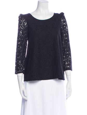 Claudie Pierlot Lace Pattern Scoop Neck Top
