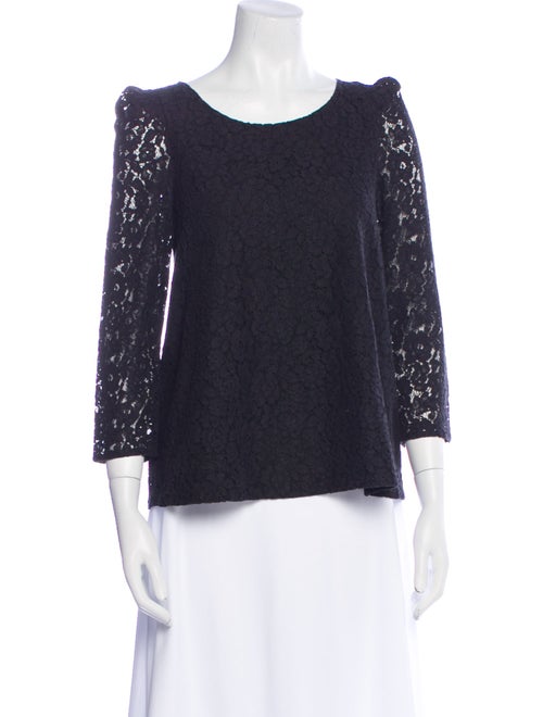 Claudie Pierlot Lace Pattern Scoop Neck Top