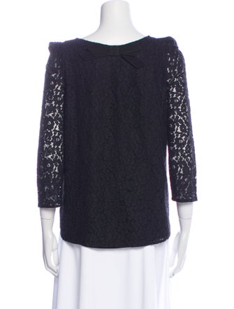 Claudie Pierlot Lace Pattern Scoop Neck Top