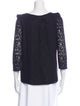 Claudie Pierlot Lace Pattern Scoop Neck Top