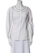 Claudie Pierlot Scoop Neck Long Sleeve Button-Up Top