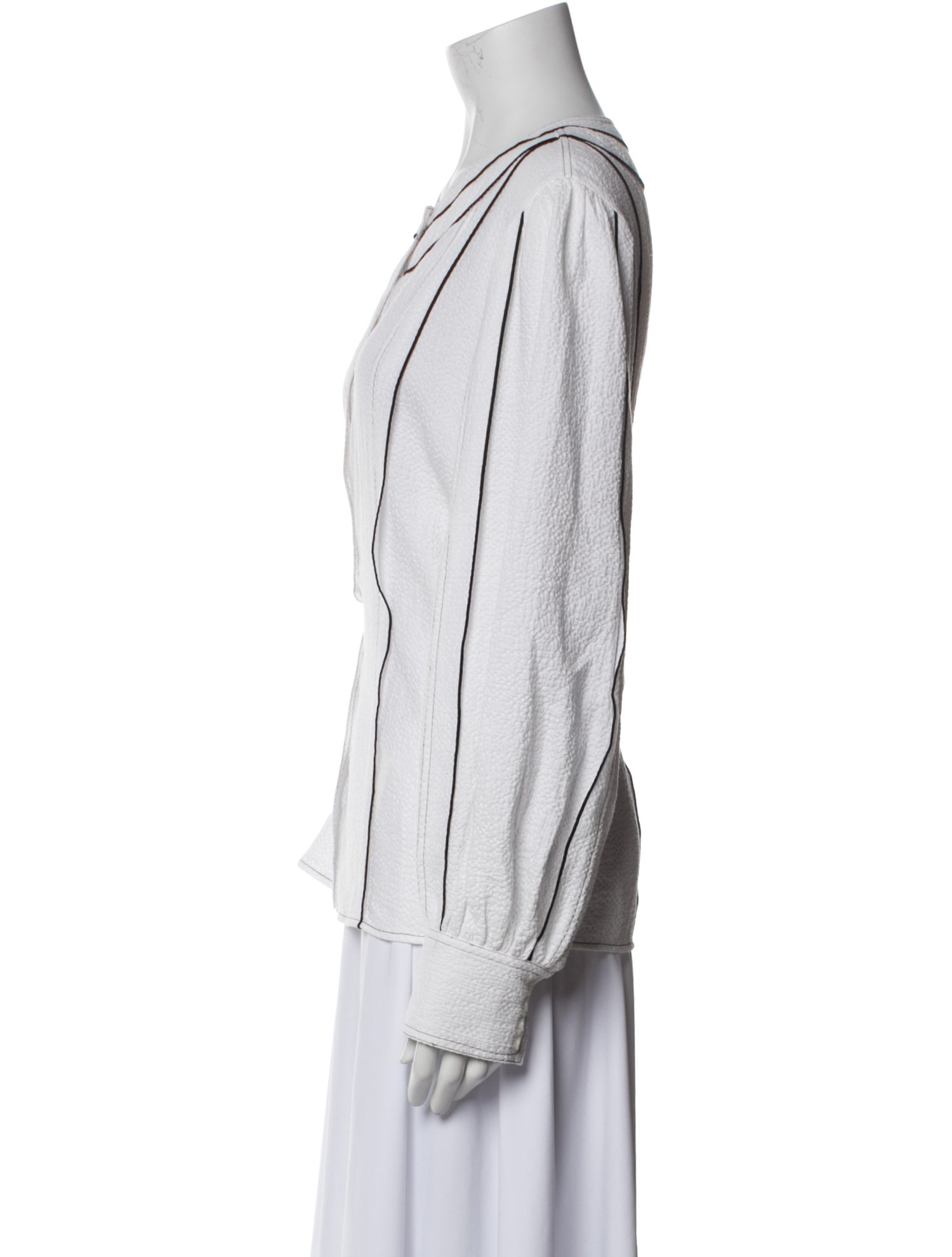 Claudie Pierlot Scoop Neck Long Sleeve Button-Up Top