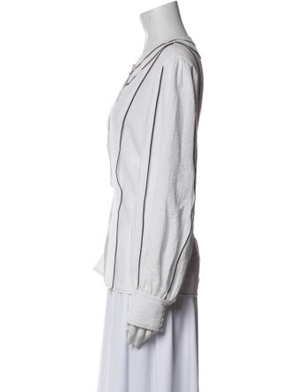 Claudie Pierlot Scoop Neck Long Sleeve Button-Up Top