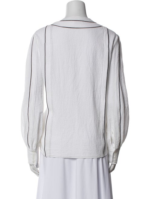 Claudie Pierlot Scoop Neck Long Sleeve Button-Up Top