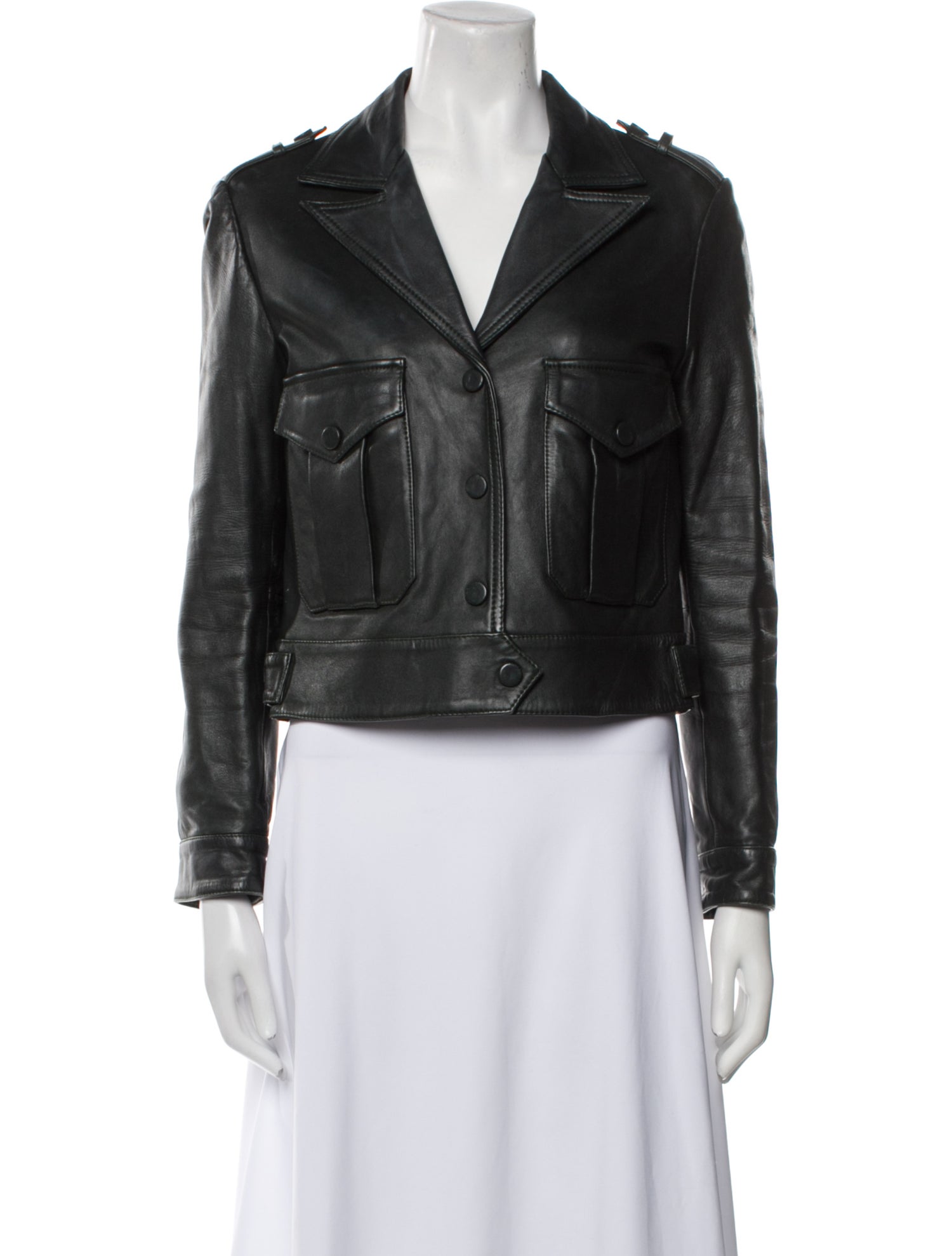 Claudie Pierlot Lamb Leather Biker Jacket