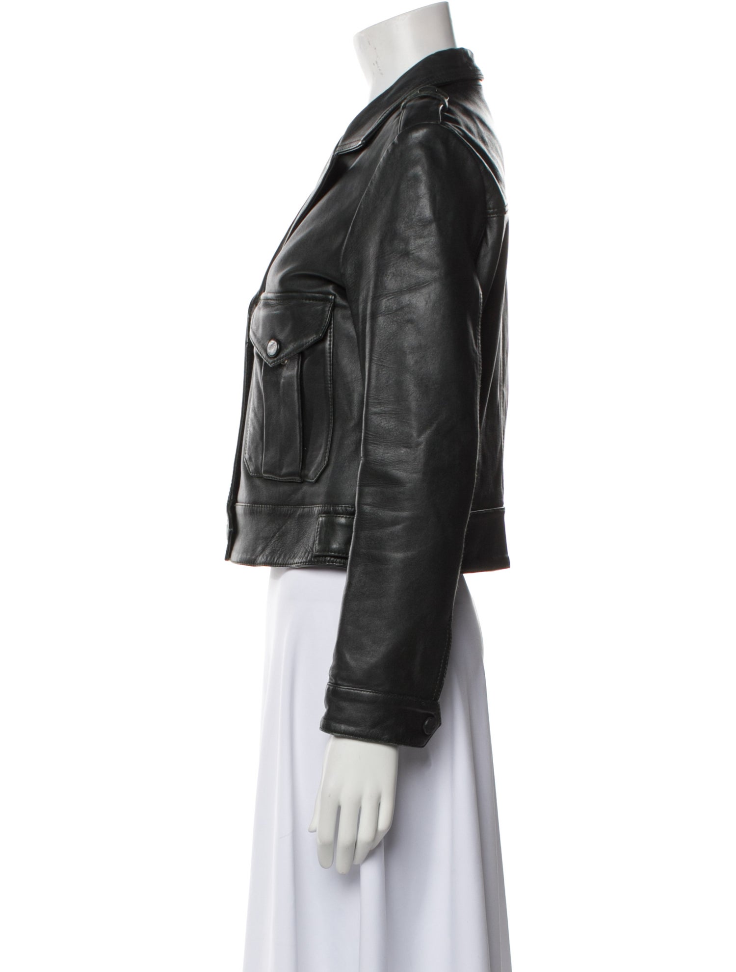 Claudie Pierlot Lamb Leather Biker Jacket