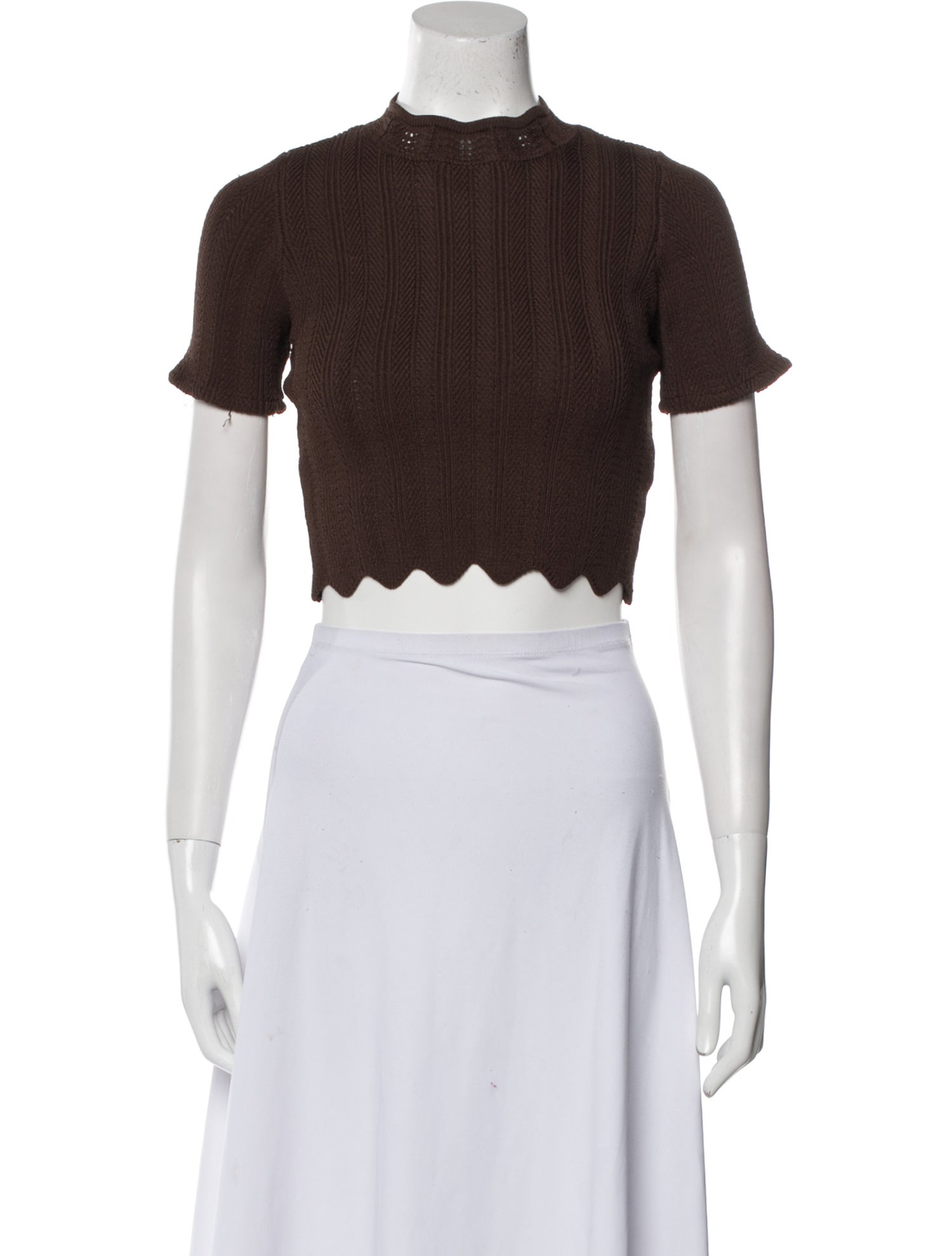 CLEA Mock Neck Short Sleeve Crop Top