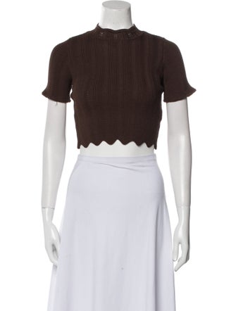 CLEA Mock Neck Short Sleeve Crop Top