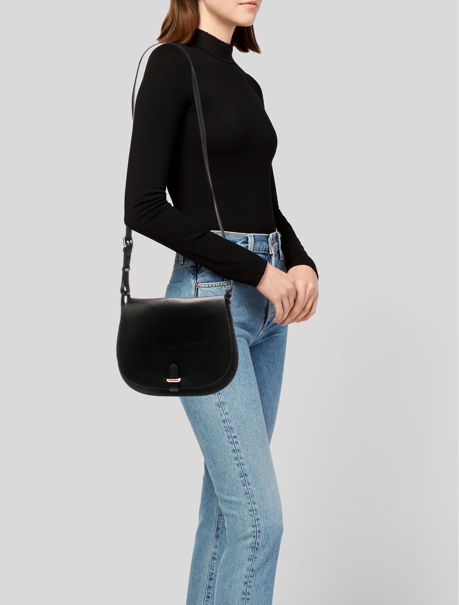 Céline Lefébure Leather Messenger Bag