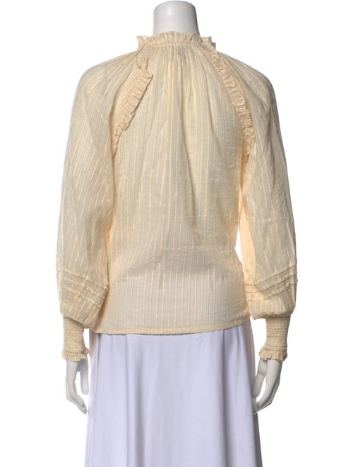 Cleobella Striped Mock Neck Button-Up Top