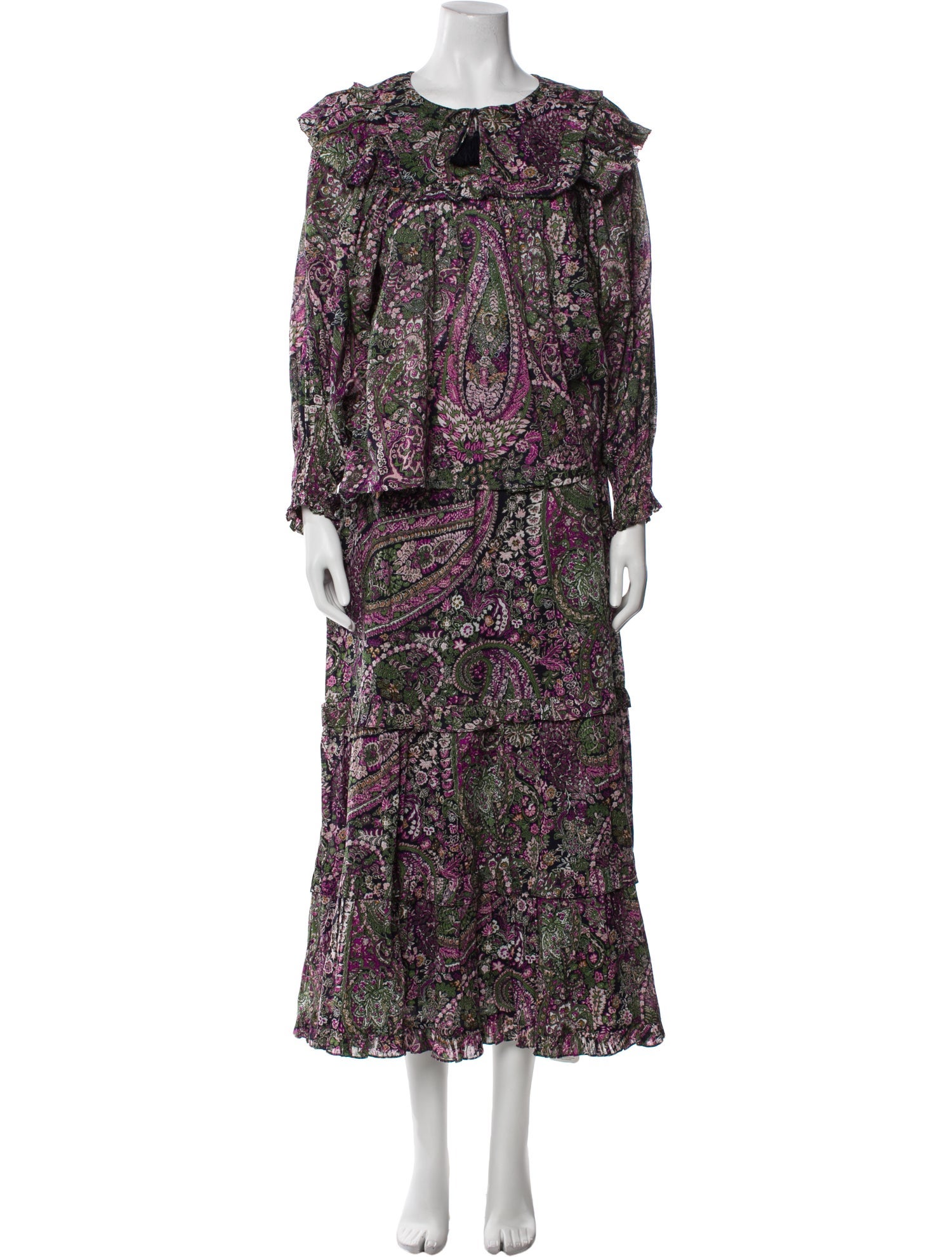 Cleobella Printed Raw-Edge Trim Skirt Set