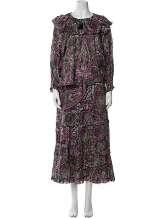 Cleobella Printed Raw-Edge Trim Skirt Set