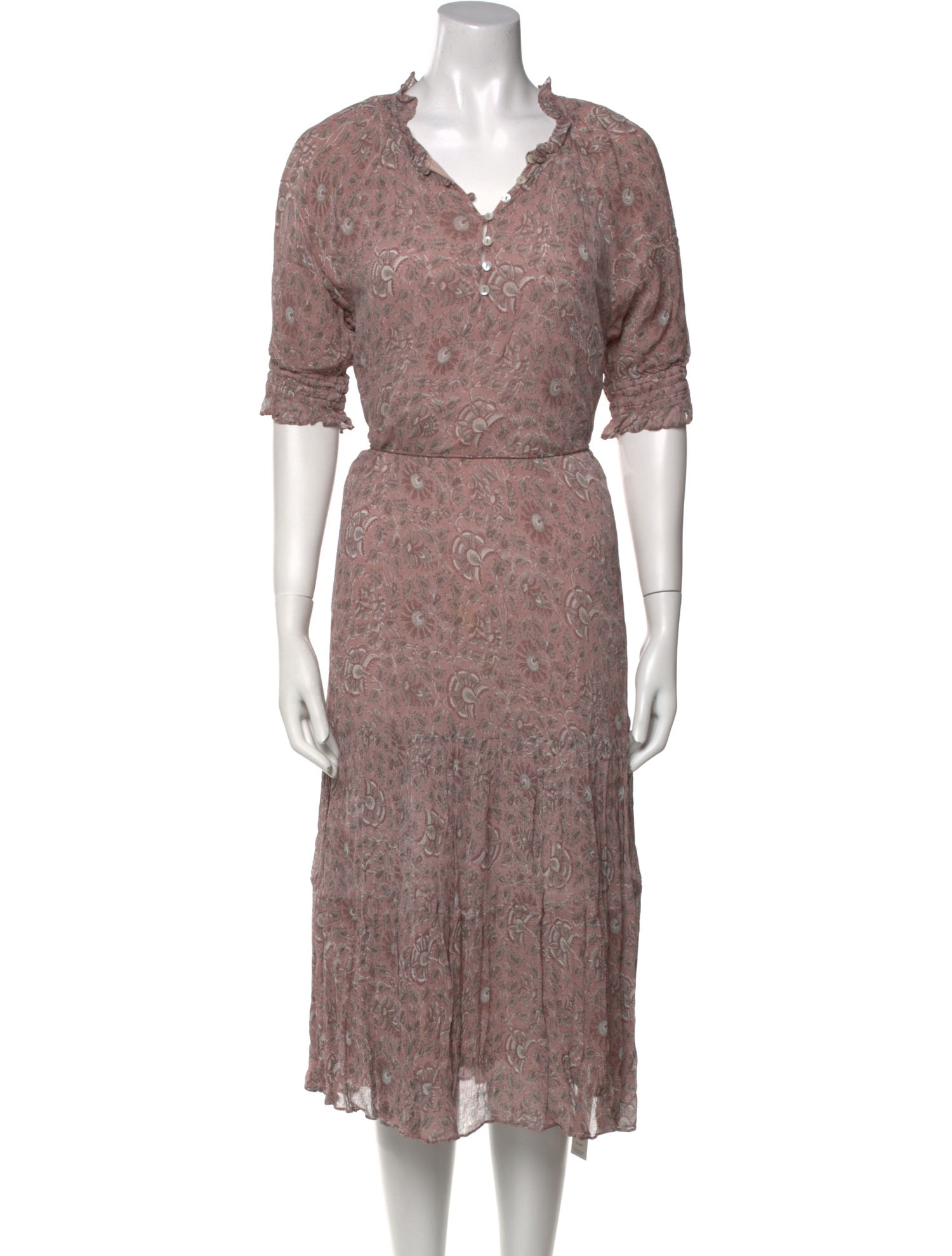 Cleobella Floral Print Midi Length Dress