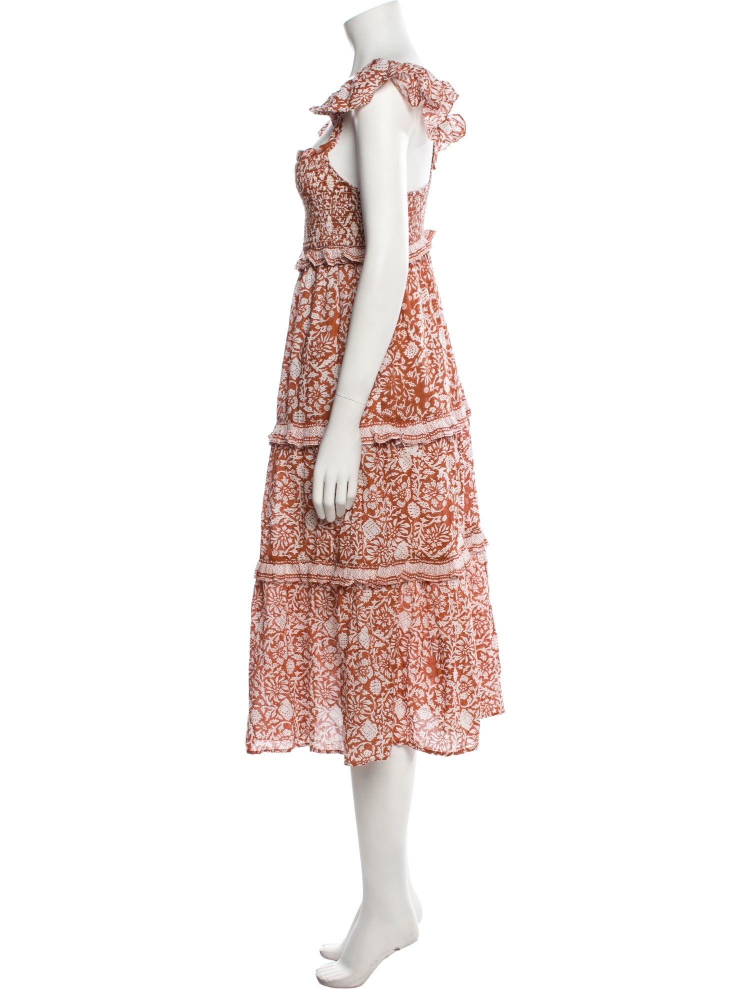 Cleobella Floral Print Midi Length Dress