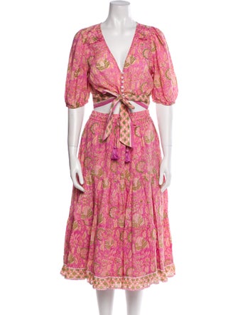 Cleobella Floral Print Ruffle Embellishment Skirt Set