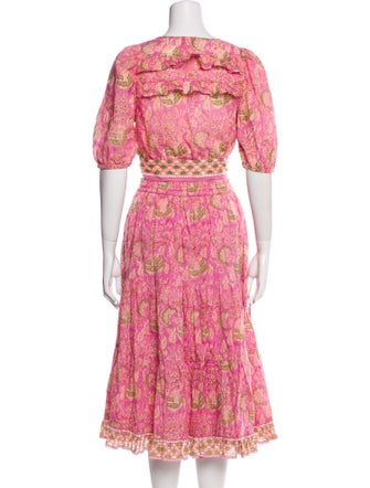 Cleobella Floral Print Ruffle Embellishment Skirt Set