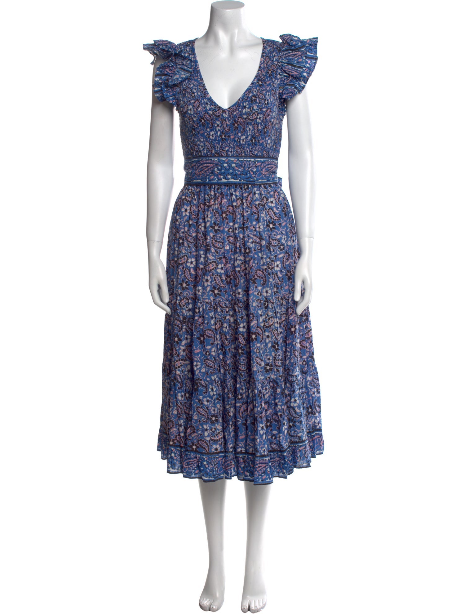 Cleobella Floral Print Midi Length Dress