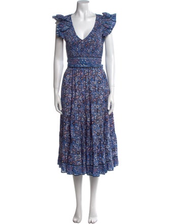 Cleobella Floral Print Midi Length Dress