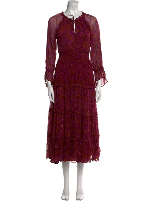 Cleobella Floral Print Midi Length Dress