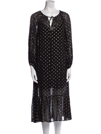 Cleobella Polka Dot Print Midi Length Dress