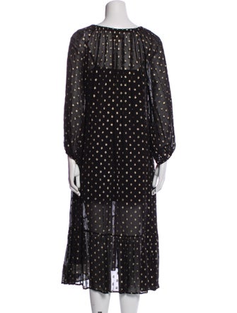 Cleobella Polka Dot Print Midi Length Dress