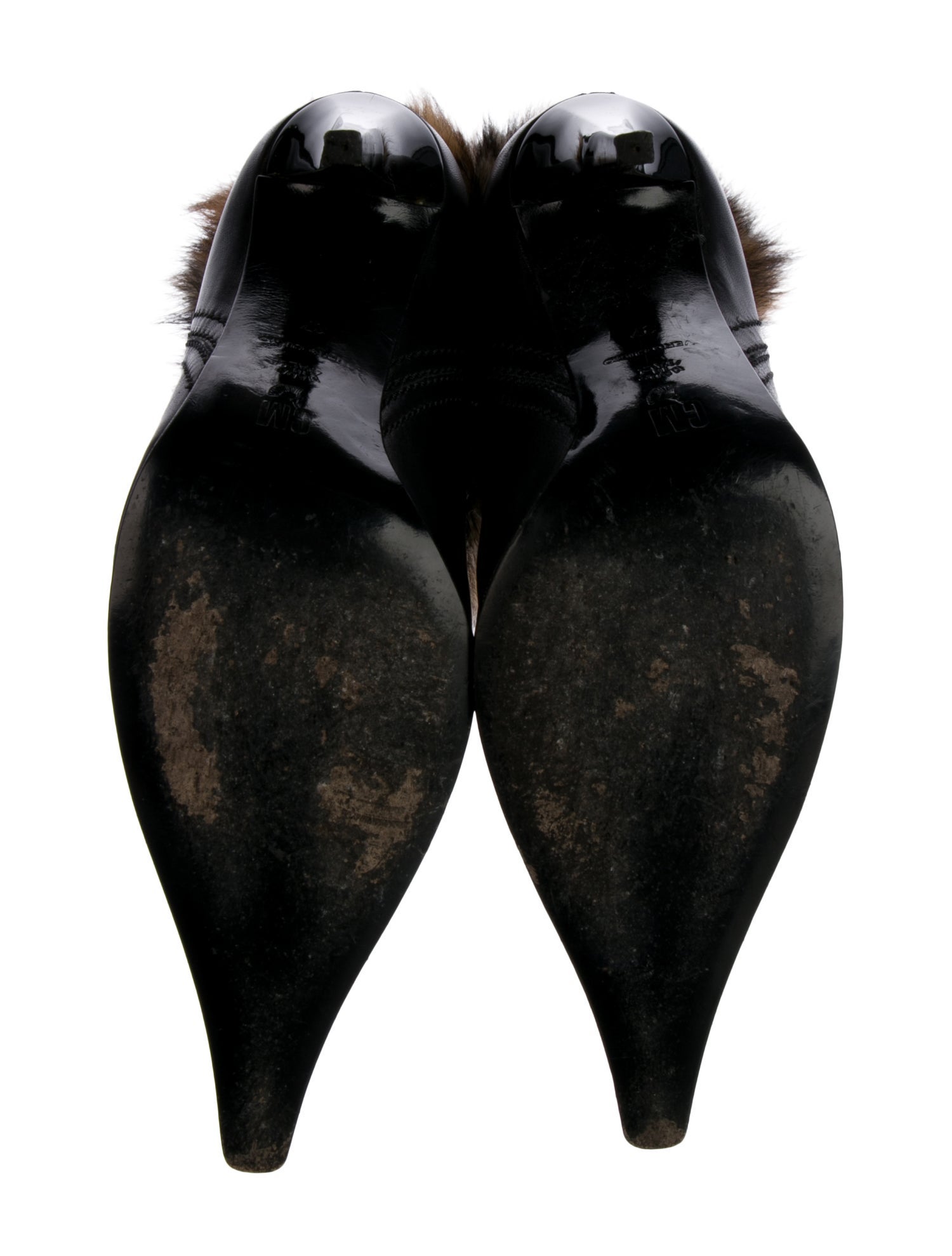 Claudio Milano Leather Fur Trim Boots